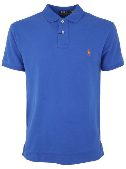 Men's Pony Slim Fit Short Sleeve Polo Shirt Blue - POLO RALPH LAUREN - BALAAN 2