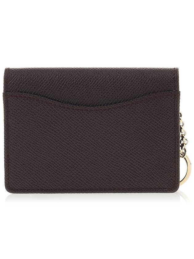 Women's Gancini Logo Card Wallet 22 D198 GANACHE BR 0758593 - SALVATORE FERRAGAMO - BALAAN 3