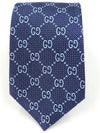 Men's GG Dot Pattern Silk Necktie Navy - GUCCI - BALAAN 2