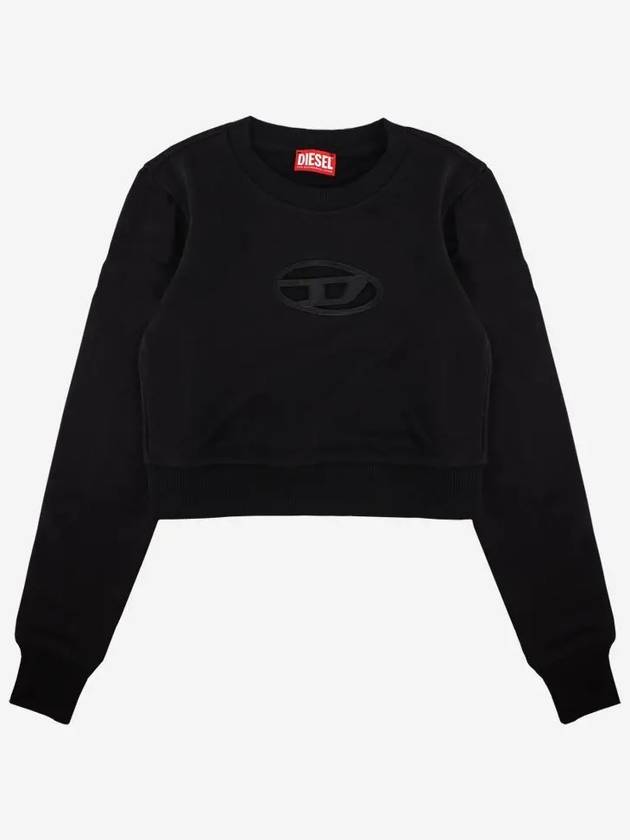 F Slimmy Cutout Logo Crop Sweatshirt Black - DIESEL - BALAAN 3