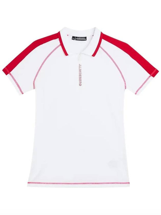 Women's Kourtney Polo Short Sleeve T-Shirt White - J.LINDEBERG - BALAAN 2