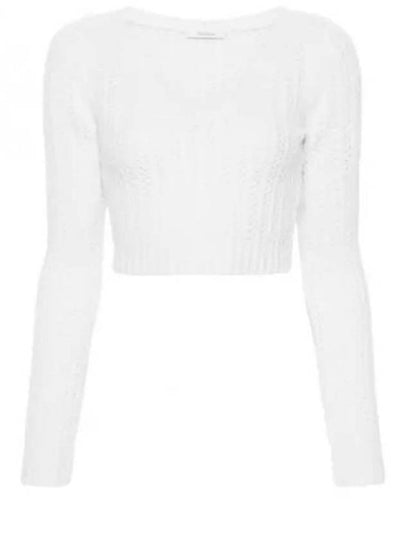 Ifrem Wool Cashmere Crop Knit Top White - MAX MARA - BALAAN 2