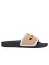 Raffia-Embroidered Logo Slippers Beige - MARNI - BALAAN 2