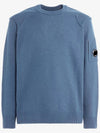 Lambswool GRS Crew Neck Knit Top Blue - CP COMPANY - BALAAN 2