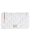 Matelasse Nappa Leather Logo Mini Bag White - MIU MIU - BALAAN 2