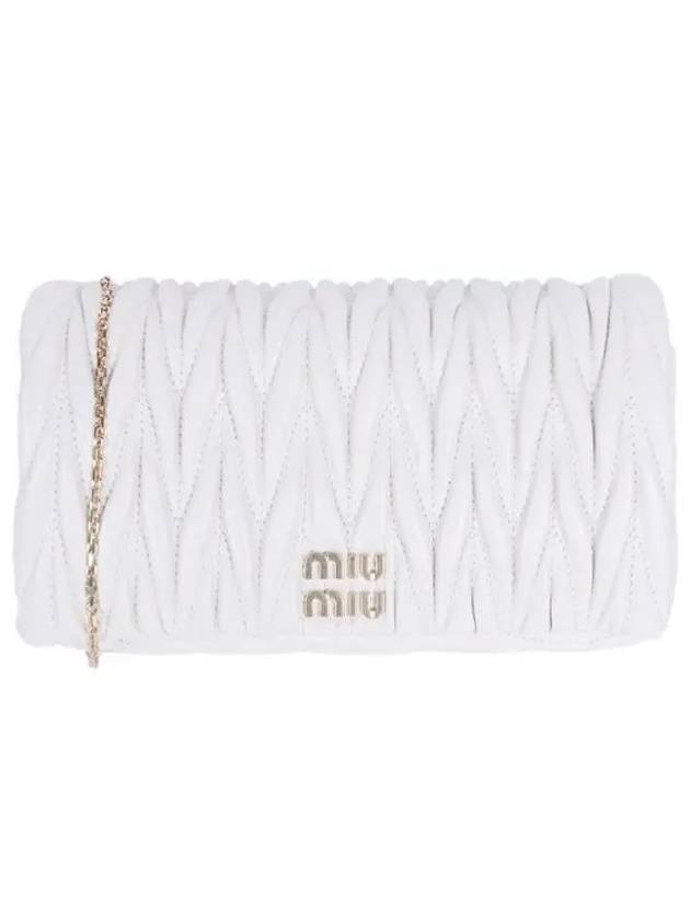 Matelasse Nappa Leather Logo Mini Bag White - MIU MIU - BALAAN 2