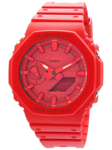 Casio G-Shock Alarm World Time Quartz Analog-Digital Red Dial Men's Watch GA2100-4A - CASIO - BALAAN 1