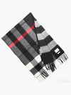 Gingham Check Fringe Muffler Navy - BURBERRY - BALAAN 2