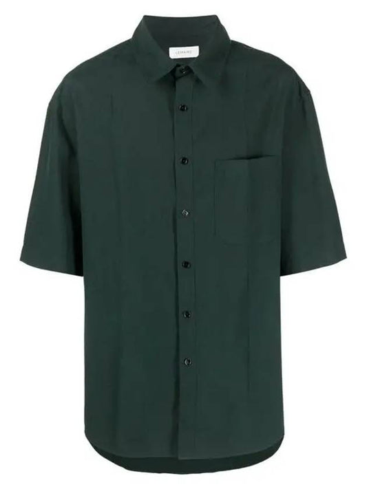 Regular Collar Short Sleeve Shirt Green - LEMAIRE - BALAAN 2