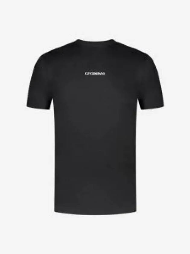 Small Logo Print Short Sleeve T-Shirt Black - CP COMPANY - BALAAN 2