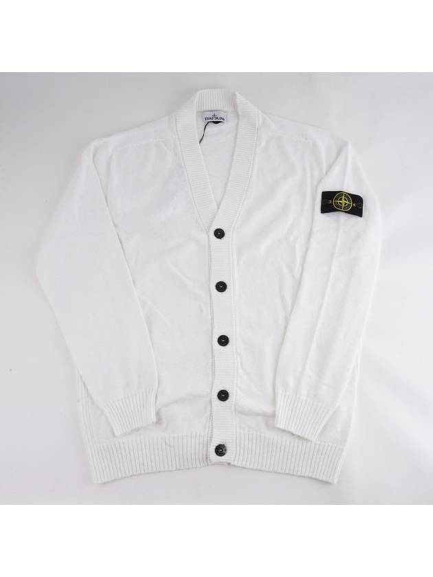 Wappen Button Cardigan White - STONE ISLAND - BALAAN 2