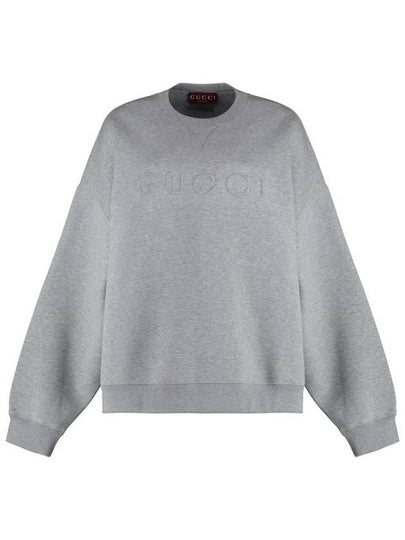 Cotton Jersey Embossed Sweatshirt Gray - GUCCI - BALAAN 2