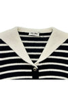 Cashmere Knit Stripe Motif Cardigan Black Tan - MIU MIU - BALAAN 4