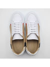 House Check Leather Sneakers Optic White - BURBERRY - BALAAN 8