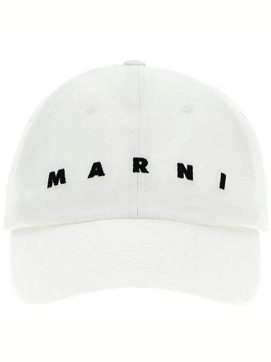 Embroidered Logo Ball Cap White - MARNI - BALAAN 2