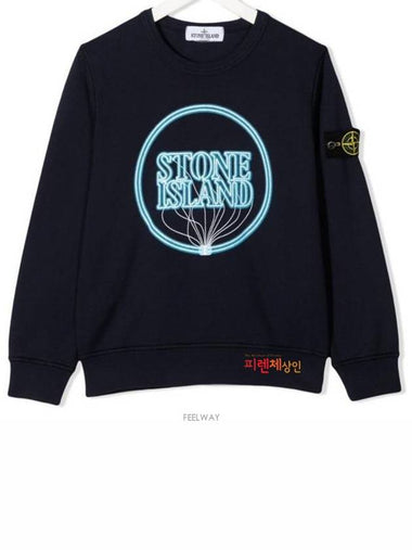 8 12 year old size dark navy printed wappen round sweatshirt 741662340 - STONE ISLAND - BALAAN 1