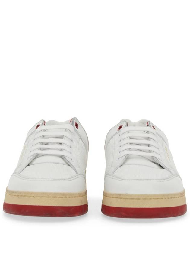 Logo Calf Leather Low Top Sneakers White - SAINT LAURENT - BALAAN 12