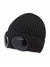 Extra Fine Merino Wool Goggle Beanie Black - CP COMPANY - BALAAN 5