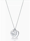 Tiffany Return to Blue Double Heart Tag Pendant Silver Necklace - TIFFANY & CO. - BALAAN 3