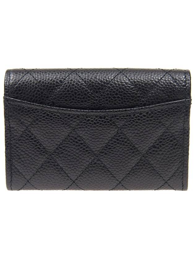 Classic Grained Calfskin Card Wallet Black - CHANEL - BALAAN 4