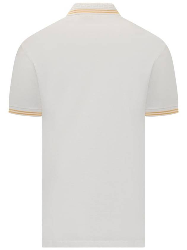 Medusa Head Embroidery Cotton Polo Shirt White - VERSACE - BALAAN 3