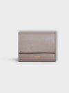 Trifold Grained Calfskin Small Half Wallet Pebble - CELINE - BALAAN 2