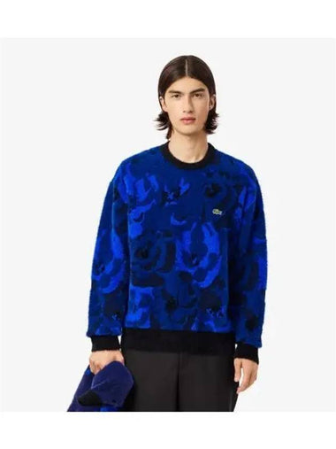 Men s Flower Jacquard Pullover Blue - LACOSTE - BALAAN 1