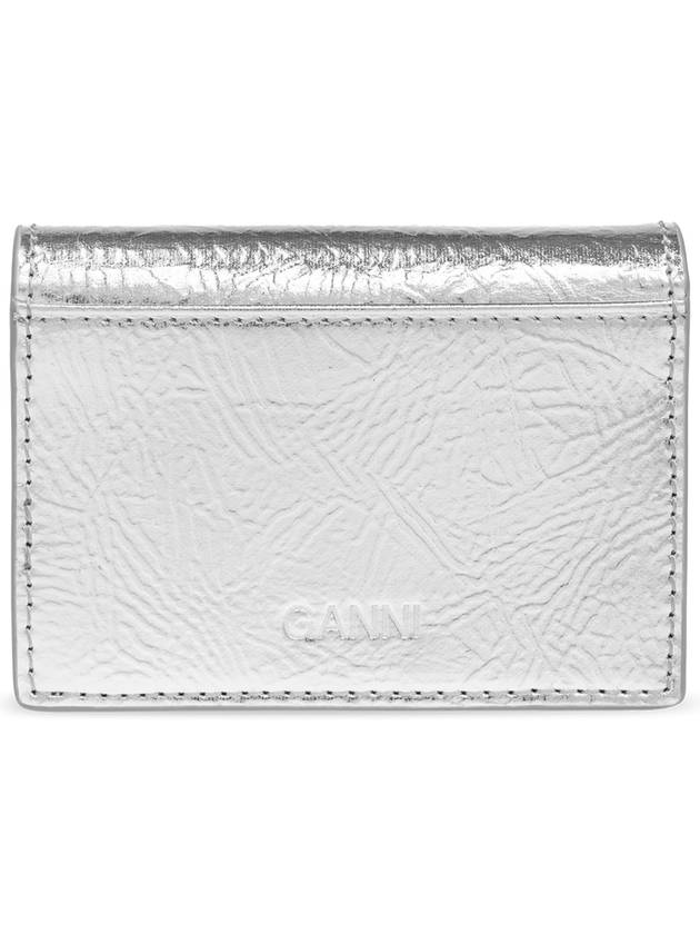 Ganni Wallet With Logo, Women's, Silver - GANNI - BALAAN 3