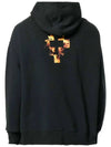 Fire Cross Print Cotton Hoodie Black - MARCELO BURLON - BALAAN 4