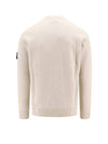 Logo Patch Lambswool Crewneck Knit Top Beige - STONE ISLAND - BALAAN 3