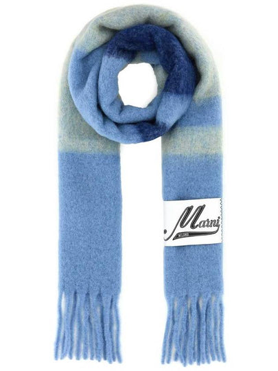 Striped Alpaca Mohair Muffler Blue - MARNI - BALAAN 2