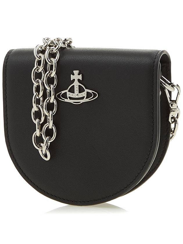 Smooth Leather Nano Saddle Cross Bag Black - VIVIENNE WESTWOOD - BALAAN 3