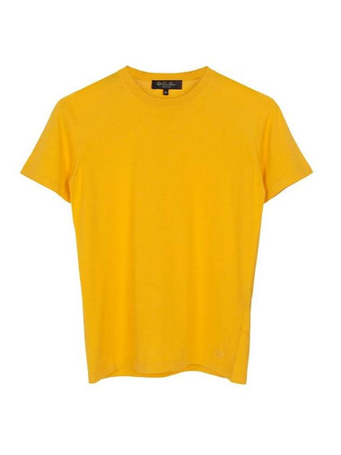 Angera Crewneck Cotton Short Sleeve T-Shirt Yellow - LORO PIANA - BALAAN 1