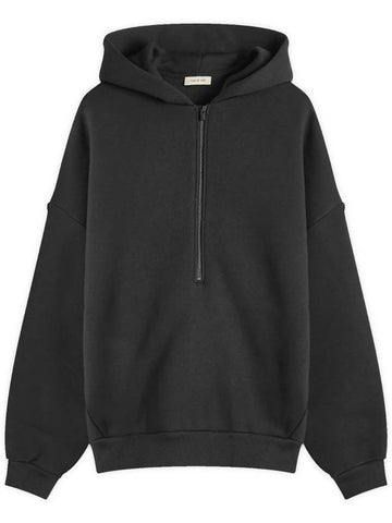 Fleece Half Zip Hoodie Black - FEAR OF GOD - BALAAN 1