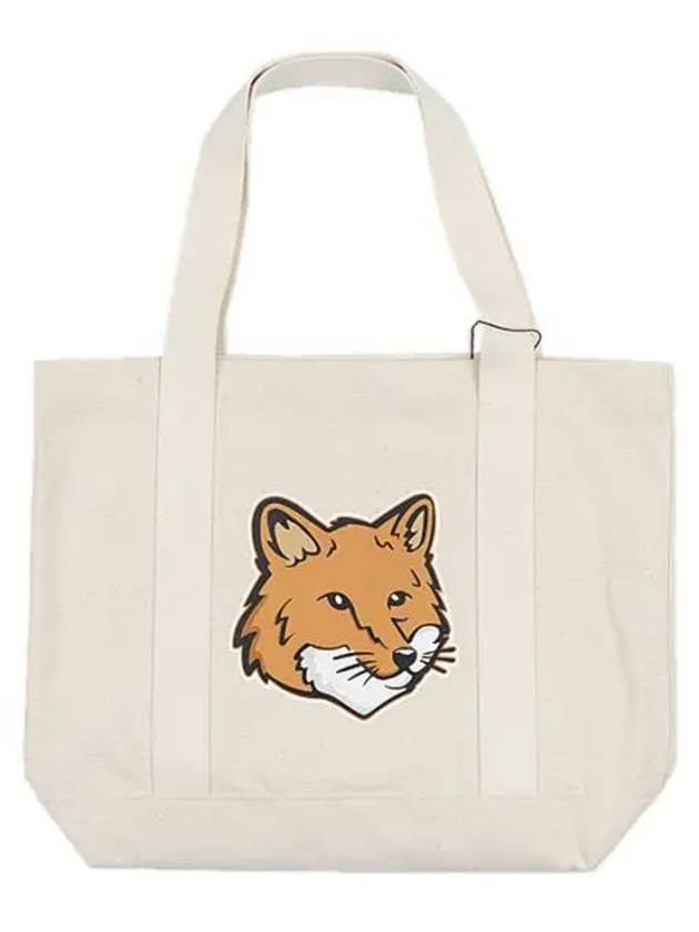 Fox Head Print Tote Bag Ecru - MAISON KITSUNE - BALAAN 2