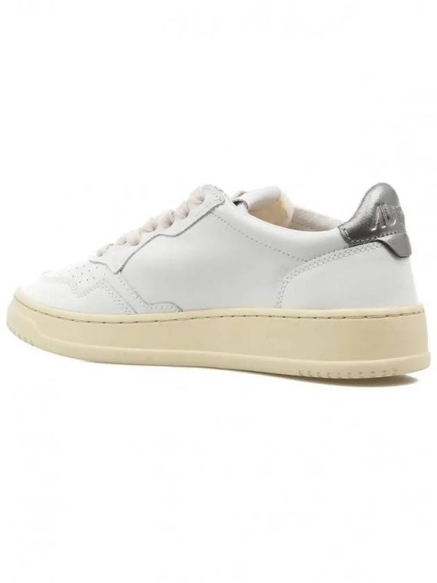 Medalist Leather Metal Silver Tab Low Top Sneakers White - AUTRY - BALAAN 4