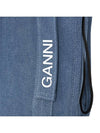 Recycle Tech Small Denim Tote Bag Blue - GANNI - BALAAN 8