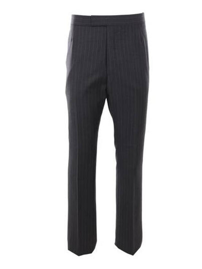 Pinstripe wool straight pants gray - THOM BROWNE - BALAAN 2