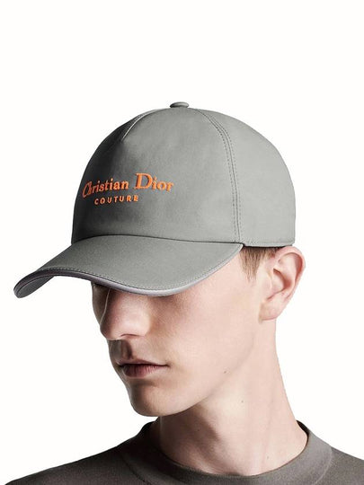 Couture Embroidered Logo Cotton Ball Cap Grey - DIOR - BALAAN 2