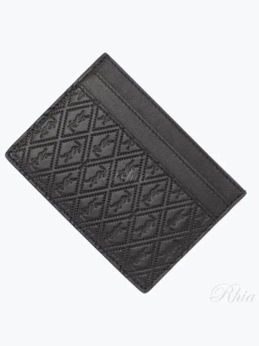 Monogram Pineapple Print Card Wallet Black - SAINT LAURENT - BALAAN 2