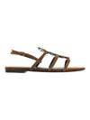 Women's Cassandra Open Suede Sandals Brown - SAINT LAURENT - BALAAN 3