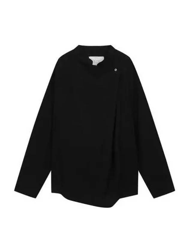 T shirt front button long sleeve black - STUDIO NICHOLSON - BALAAN 1