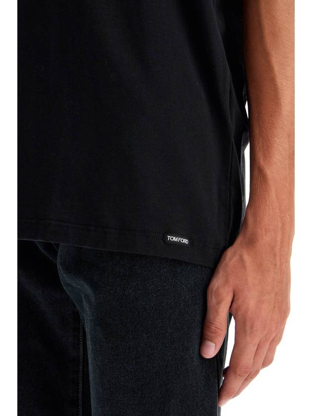 Cotton Modal Crew Neck Short Sleeve T-Shirt Black - TOM FORD - BALAAN 5