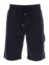 Light Fleece Utility Shorts Navy - CP COMPANY - BALAAN 2