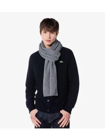 Cash blend solid muffler melange gray - LACOSTE - BALAAN 1