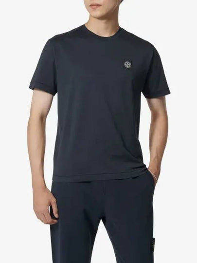 Logo Patch Short Sleeve T-Shirt Navy - STONE ISLAND - BALAAN 2