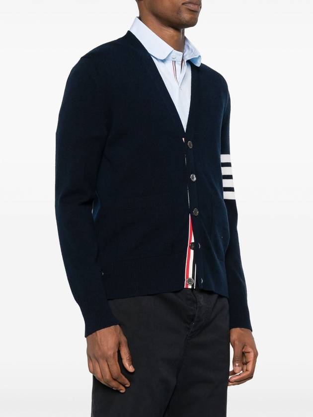 4 Bar Virgin Wool Cardigan Black - THOM BROWNE - BALAAN 3