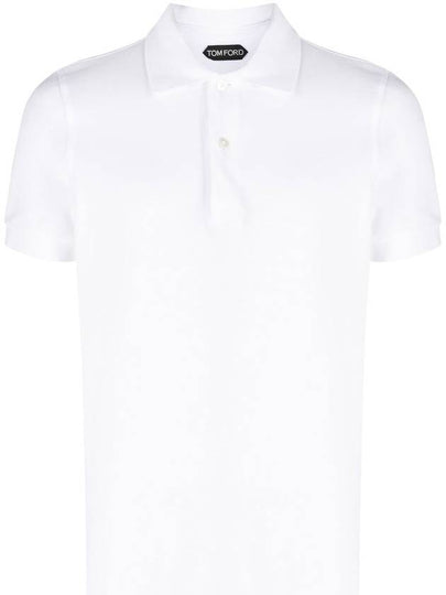 Short Sleeve Polo Shirt White - TOM FORD - BALAAN 2