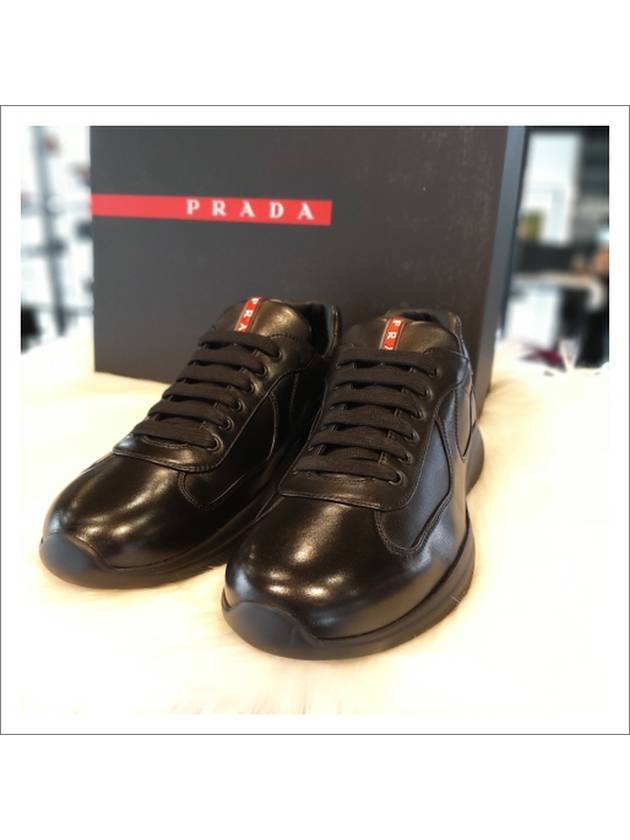 America's Cup Patent Leather Low Top Sneakers Black - PRADA - BALAAN 3