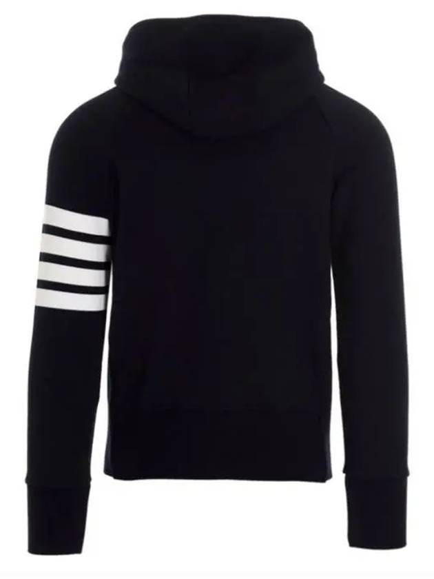 Engineered 4 Bar Diagonal Zip Up Hoodie Navy - THOM BROWNE - BALAAN 3